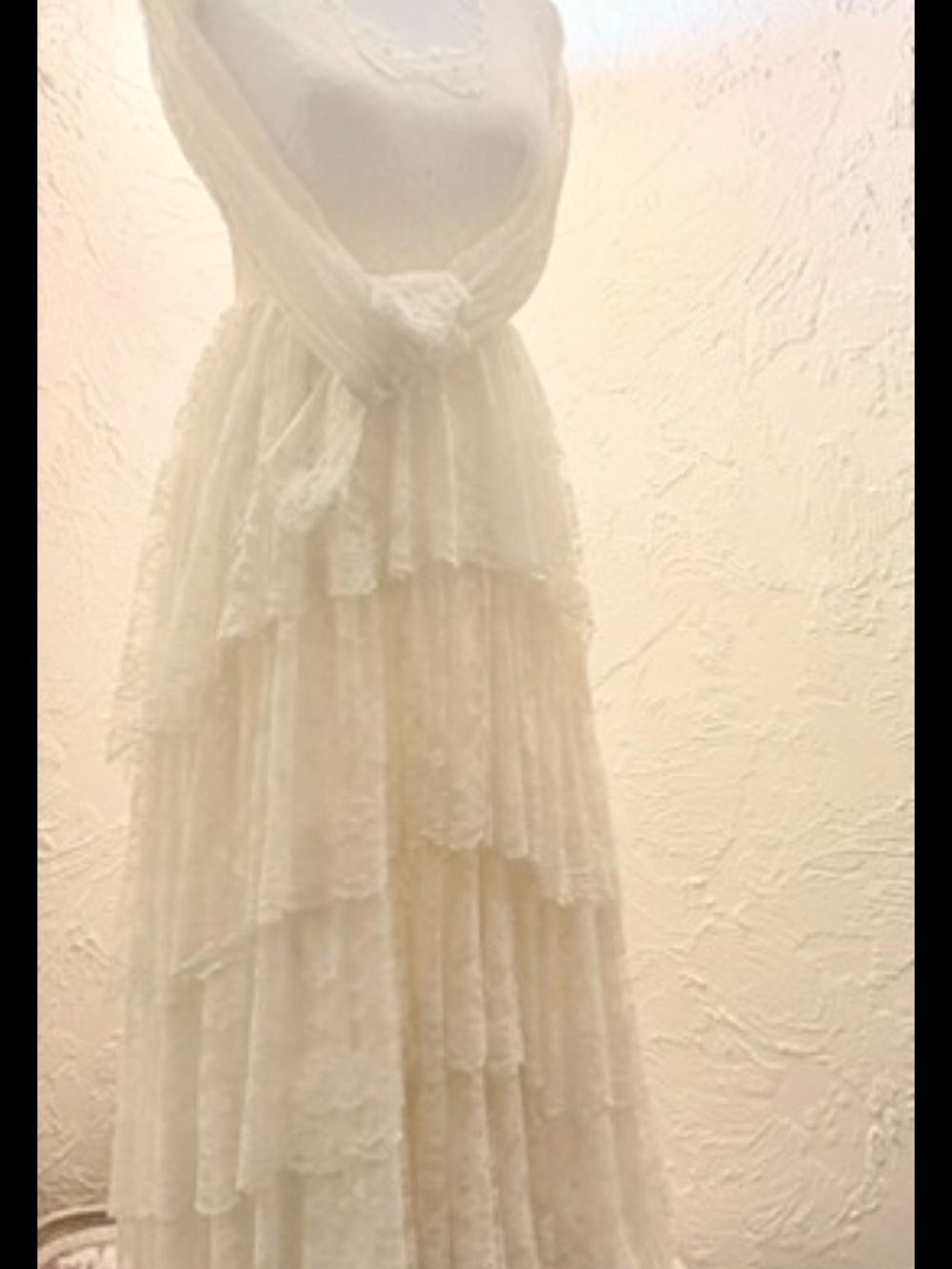 Tiered French Lace wedding gown Ivory circa 1950s